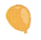 Globo pequeño amarillo con contorno negro sobre fondo blanco