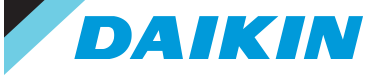 Un logotipo azul de Daikin sobre un fondo blanco.