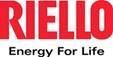 El logotipo de riello energy for life es rojo y blanco.