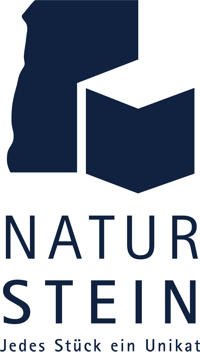 Ein blau-weißes Logo für Naturstein