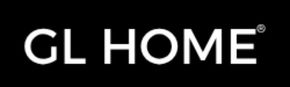 Logotipo de GL HOME en texto blanco sobre fondo negro