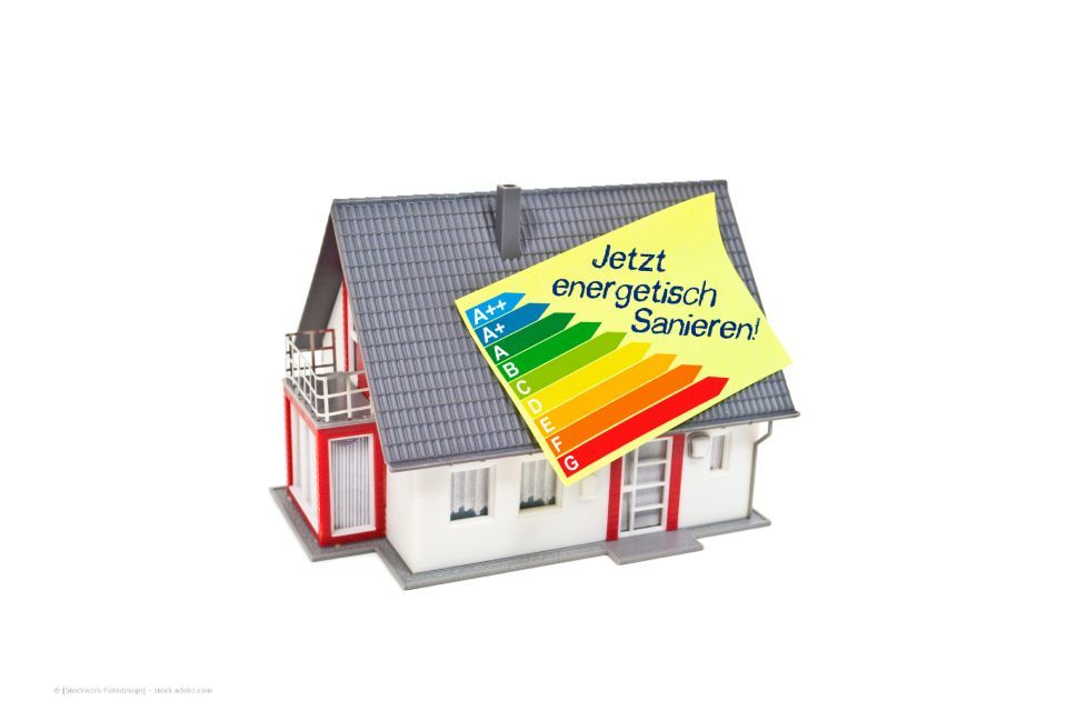 Abbildung eines Hauses und der Energietabelle