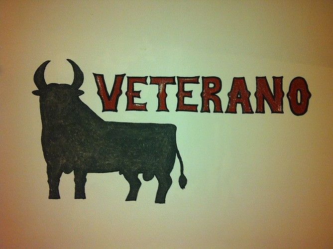 Wandgestaltung mit Schriftzug und Stier