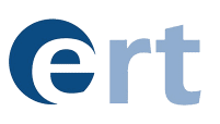 Logotipo da ERT, um círculo azul envolvendo um