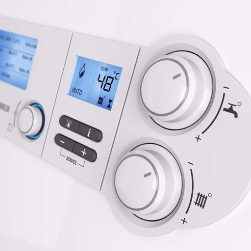 Écran et boutons de réglage du chauffage