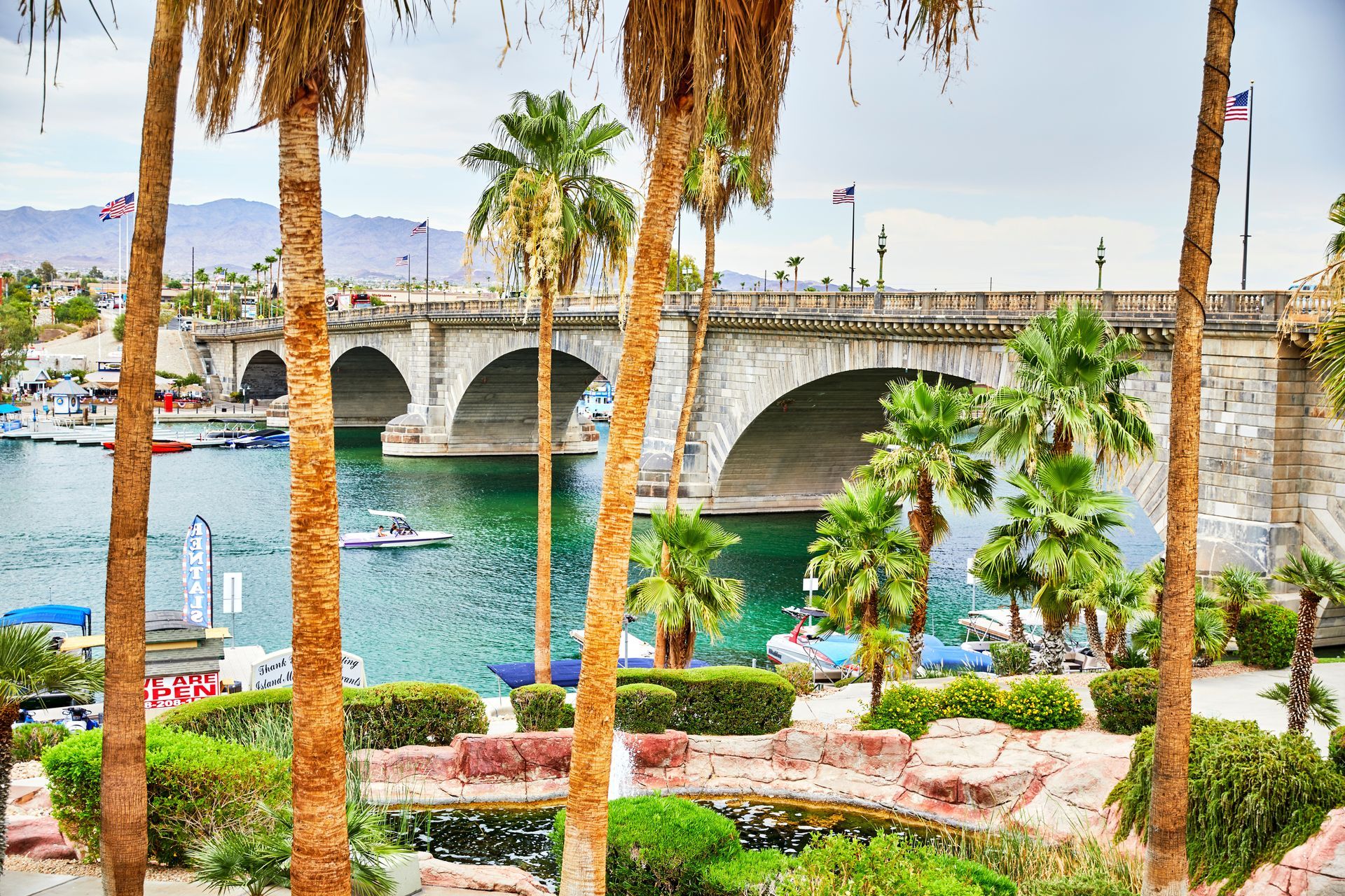 The beautiful London Bridge at Lake Havasu City, Arizona