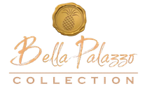 Bella Palazzo Collection logo in gold and brown with a stylized pineapple emblem