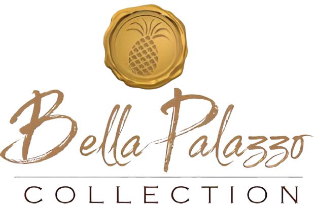 Bella Palazzo Collection logo in gold script with a decorative emblem above on a white background