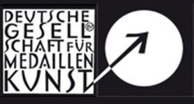 A black and white logo for deutsche gesell schaft fur medailler kunst