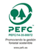 El logotipo de PEFC es un círculo verde con un árbol en el medio.
