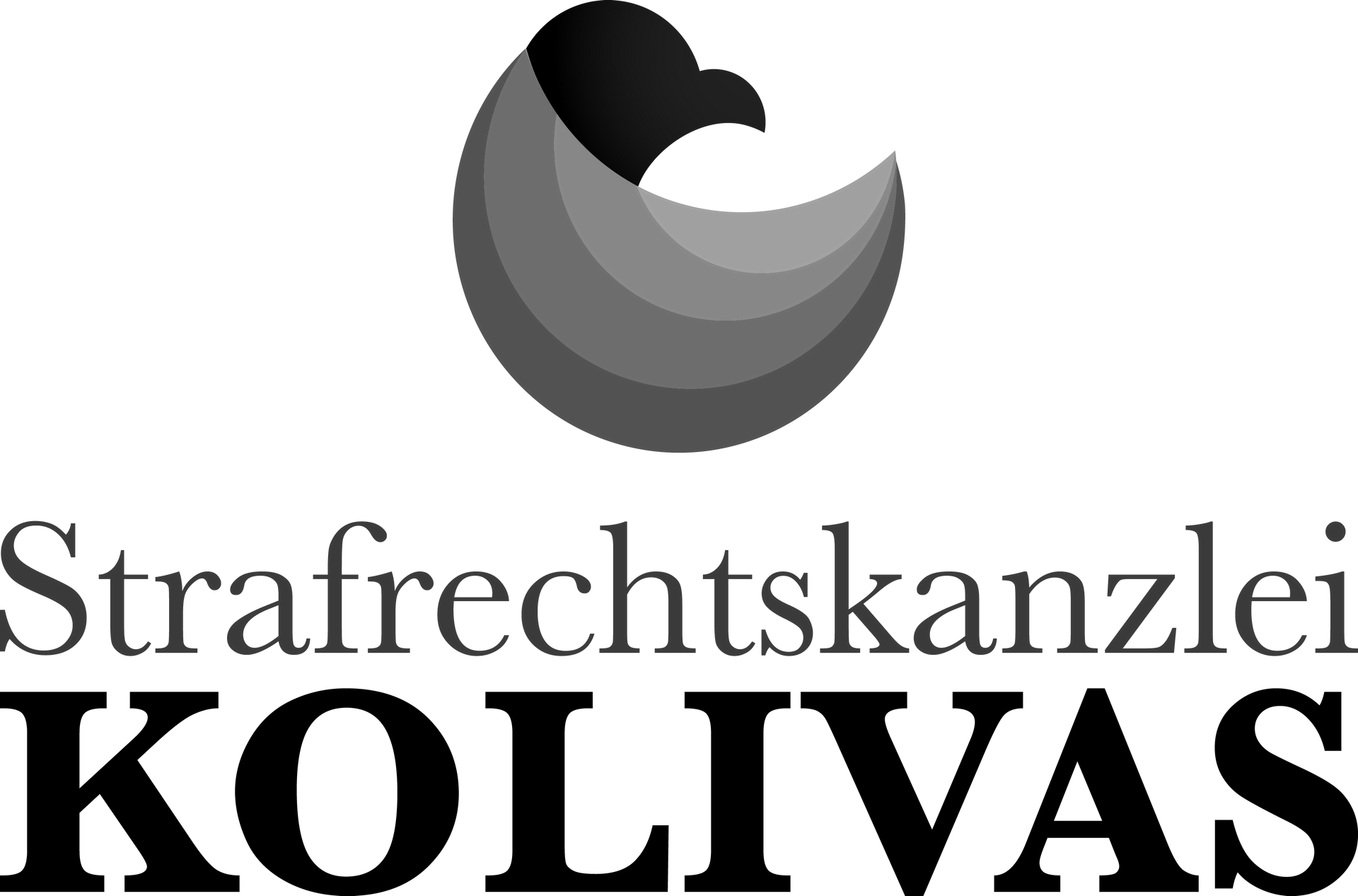 Ein schwarz-weißes Logo für die Strafrechtskanzelei Kolivas