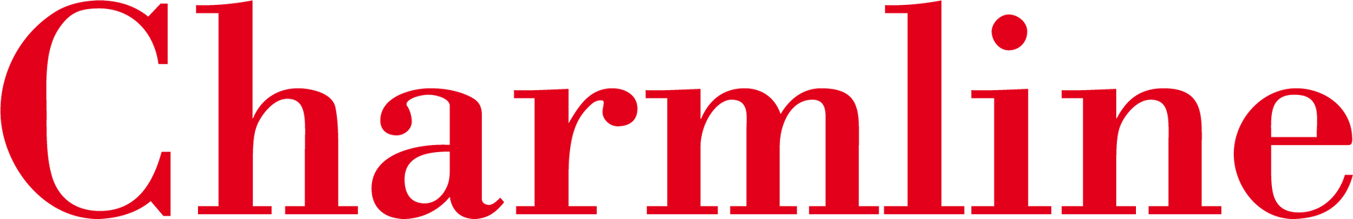 „Charmline“-Text in Rot.