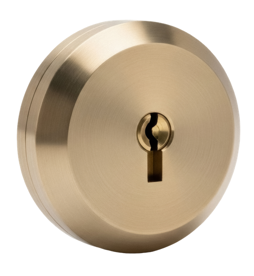 Serrure de porte ronde en laiton avec trou de serrure