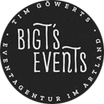 Ein schwarz-weißes Logo für die Big T-Events von Tim Göwerts