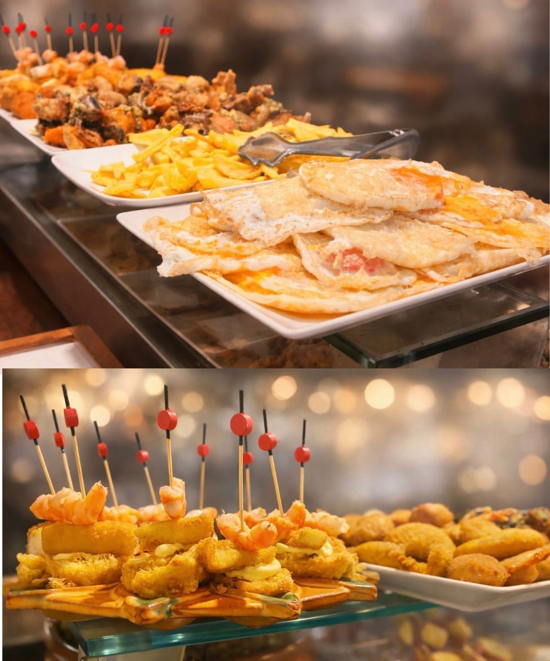Un plato de pescado de color claro en caldo, adornado con flores y servido en un recipiente oscuro.
