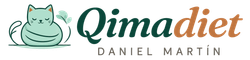 Logotipo de Qimadiet con un gato verde y el nombre Daniel Martín debajo