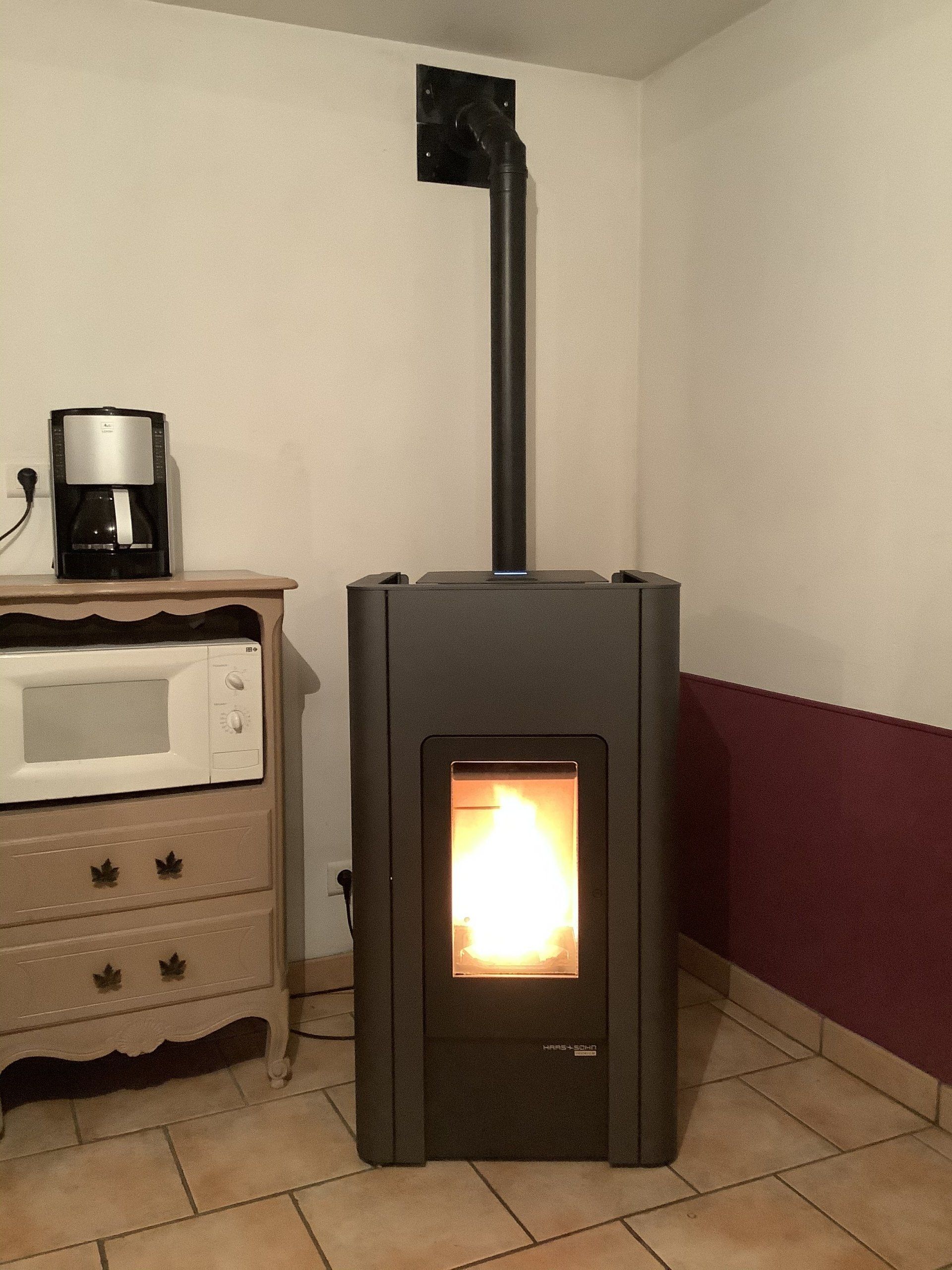 Pose de poêle à granulés