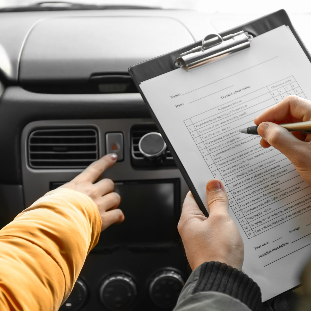 Évaluation lors d'une heure de conduite