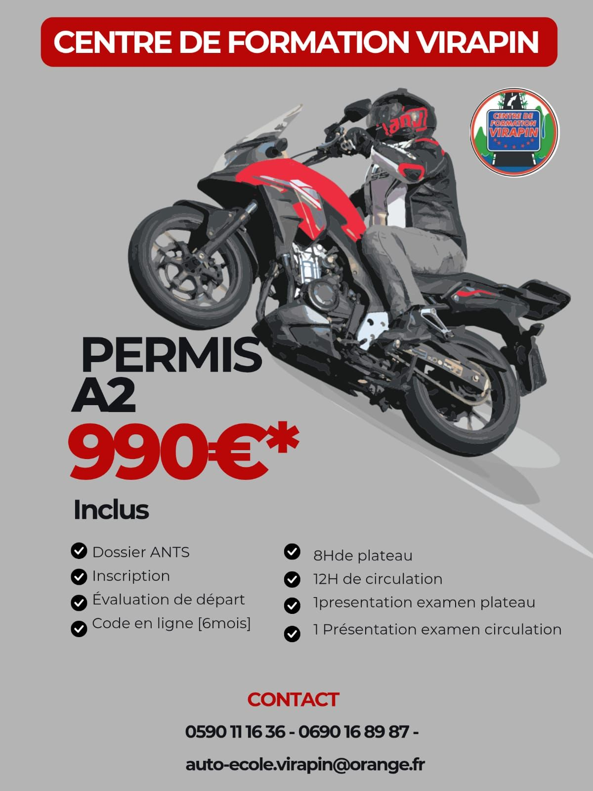 Une personne qui passe le permis moto