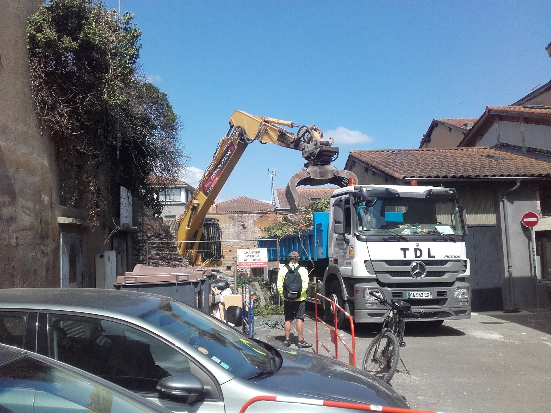 Déplacement des gravats