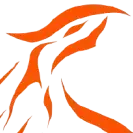 Silueta de cabeza de tigre naranja.