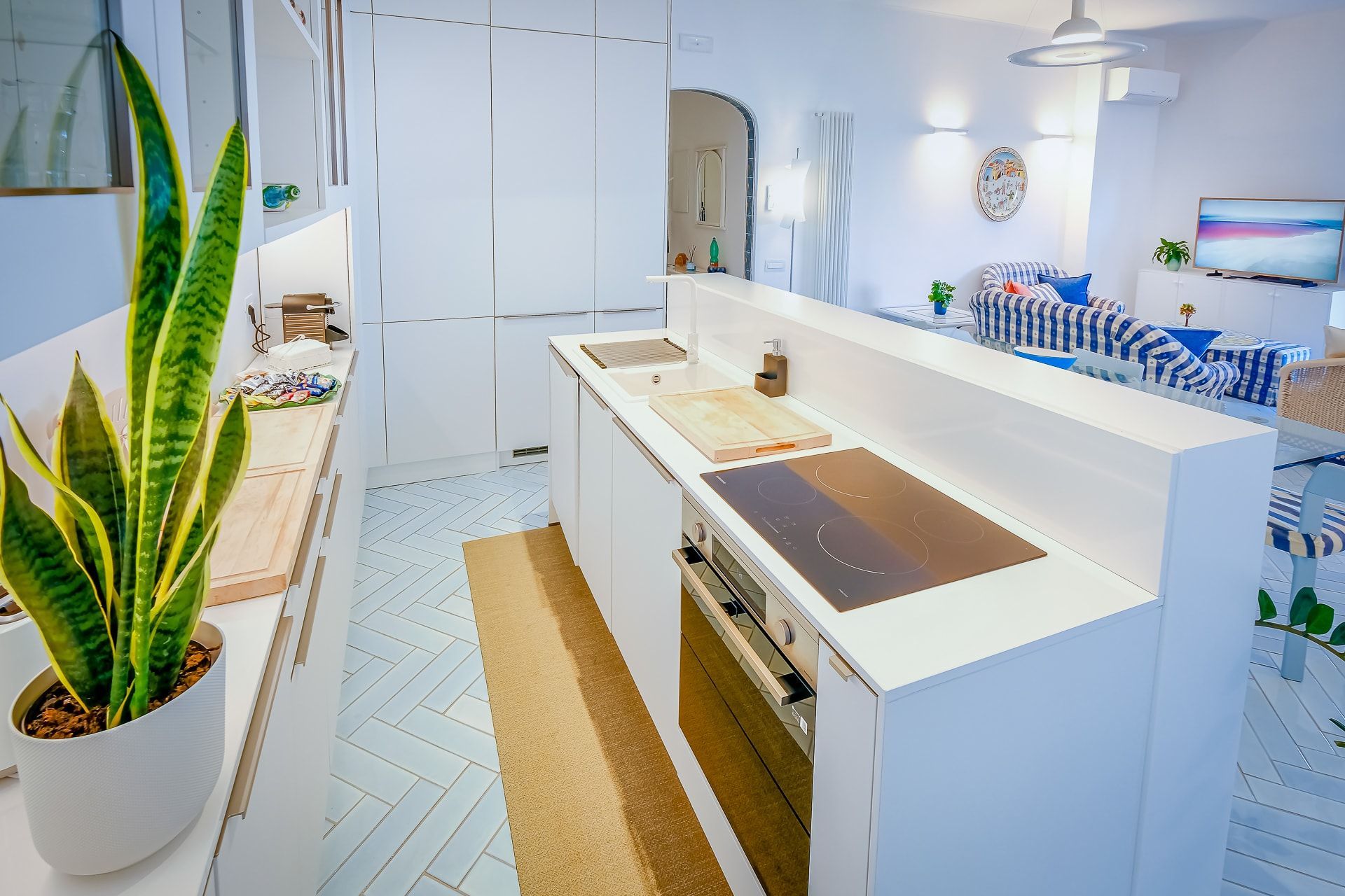 Dimora Amalfi - kitchen and living room