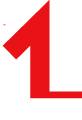 Chiffre 1 rouge du logo de l'entreprise