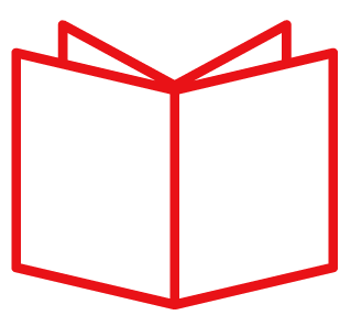 Vers la page Catalogue Livre ouvert en traits rouges