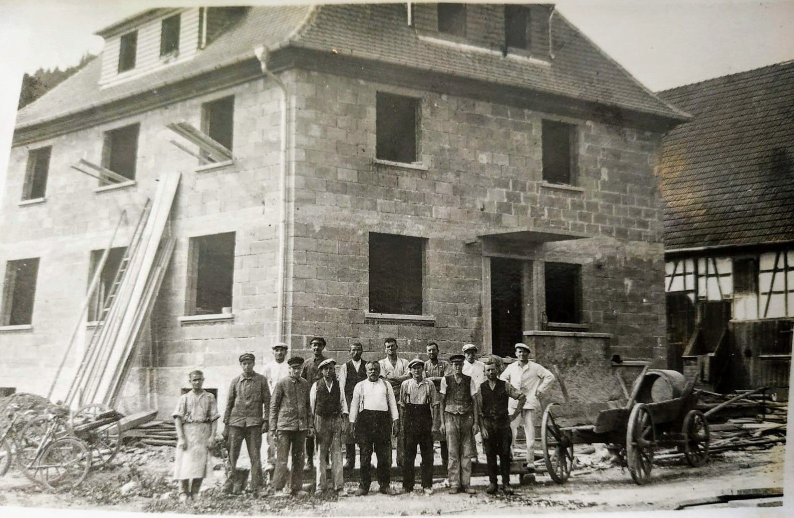 Früher das Team des Weber Stuckateur- und Malerbetriebs Weber aus Backnang