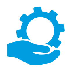 Icon: Hand mit Zahnrad