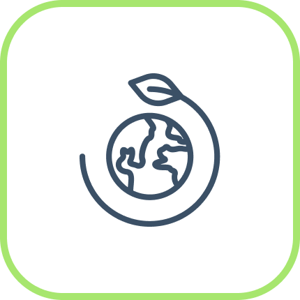 Picto d'une planète entourée par une feuille