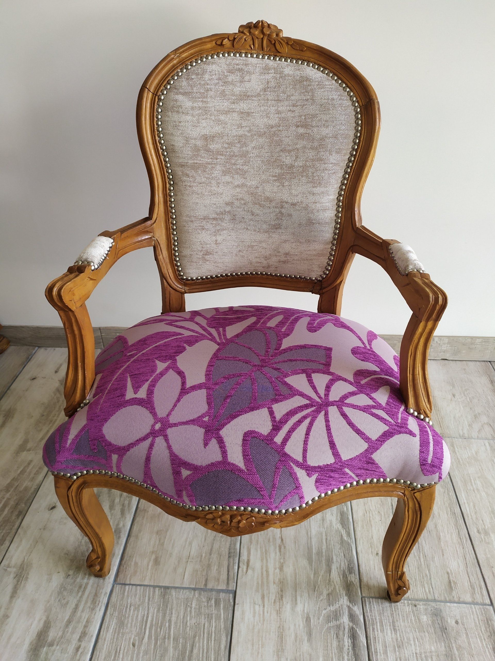 fauteuil assise mauve