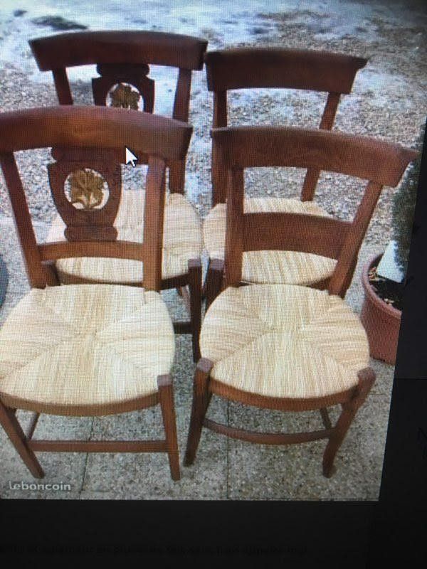 quatre chaises empaillées