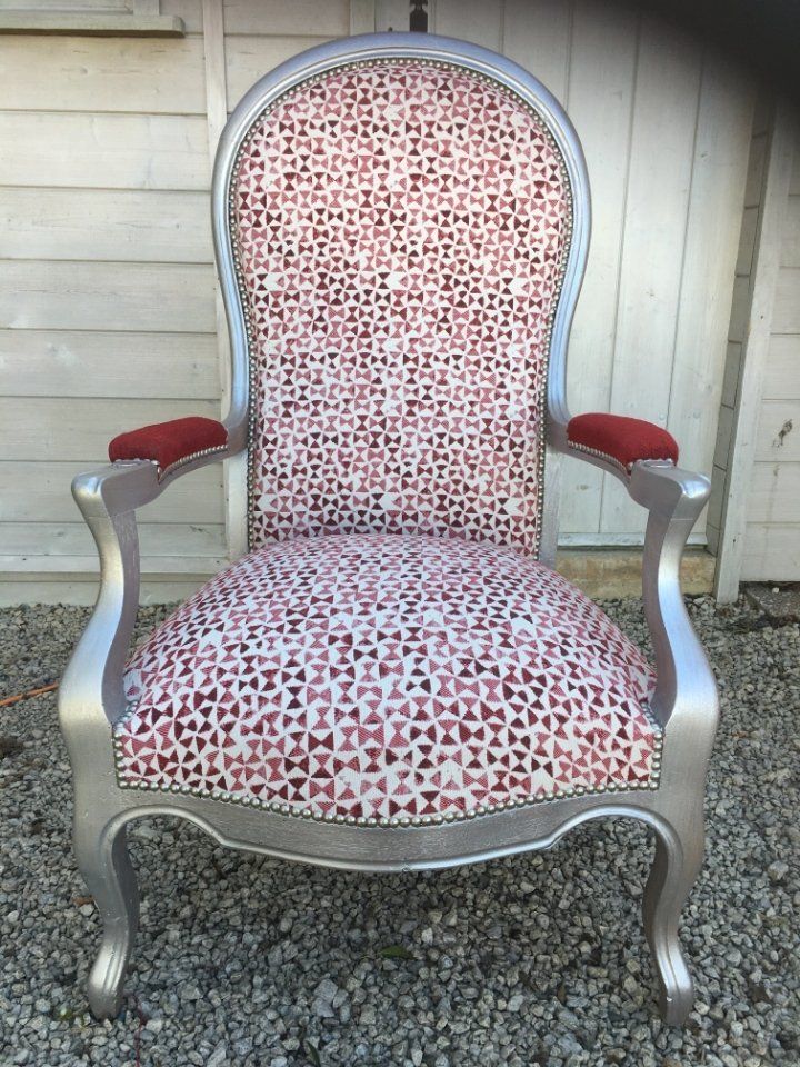 fauteuil argent et rose