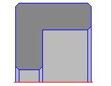 Eine Zeichnung eines Quadrats mit rotem Rand auf weißem Hintergrund.