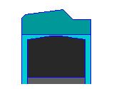 Eine blau-schwarze Zeichnung eines Siegels auf weißem Hintergrund.