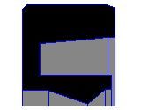 Eine Pixelkunst eines schwarz-grauen Objekts auf weißem Hintergrund.