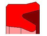 Ein rotes Quadrat auf auf weißem Hintergrund.