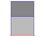 Ein graues Quadrat mit einem blauen Quadrat in der Mitte auf weißem Hintergrund.