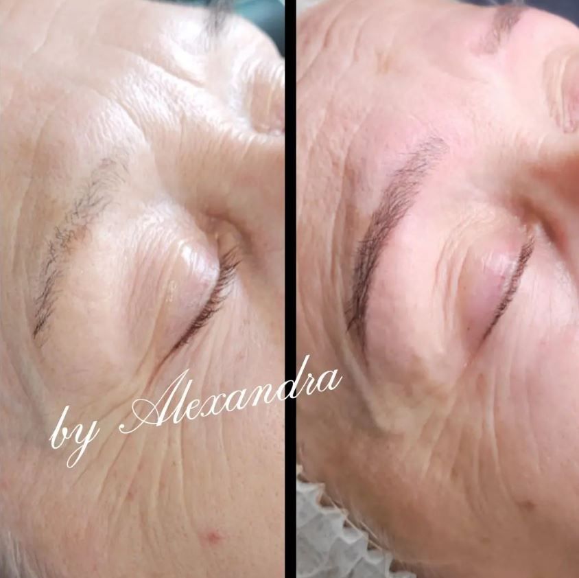 Microblading regard avant/après séance