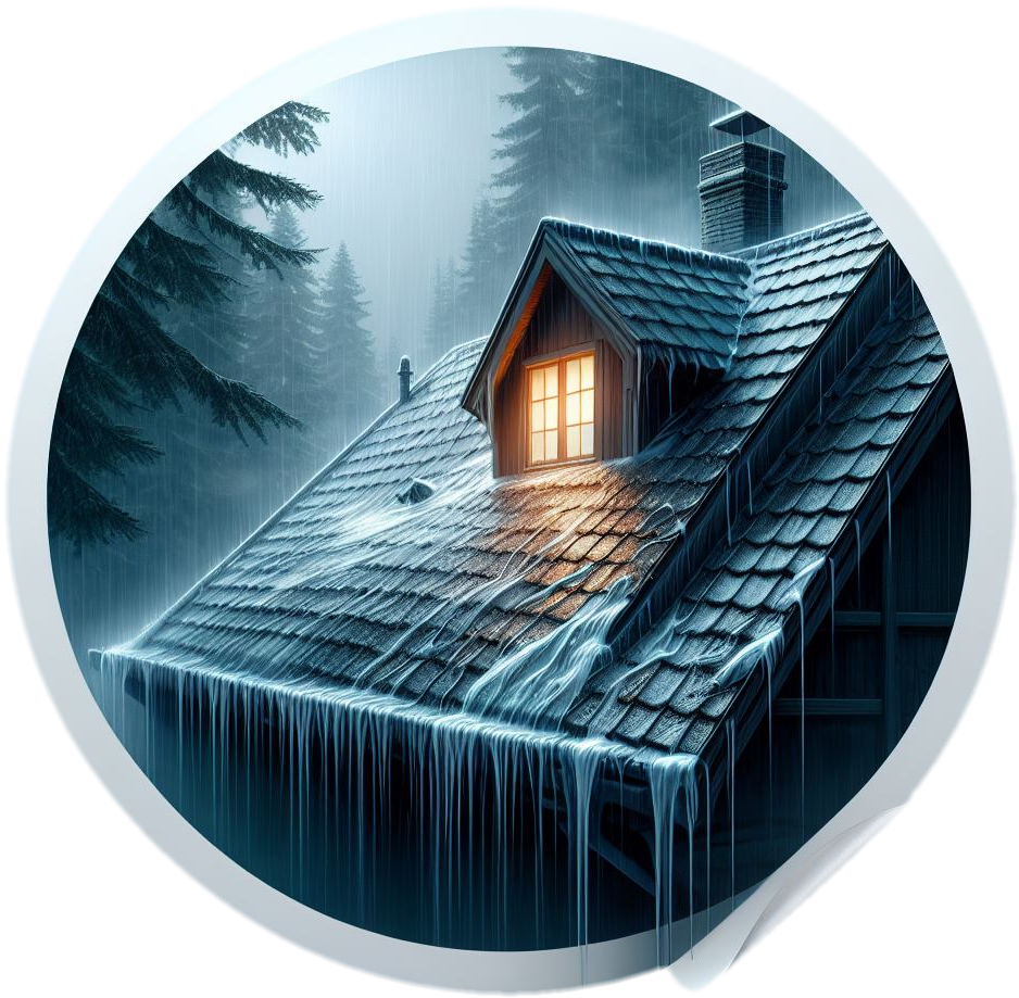 Toiture de maison sous la pluie