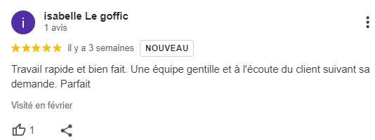 Avis Google de Isabelle Le Goffic