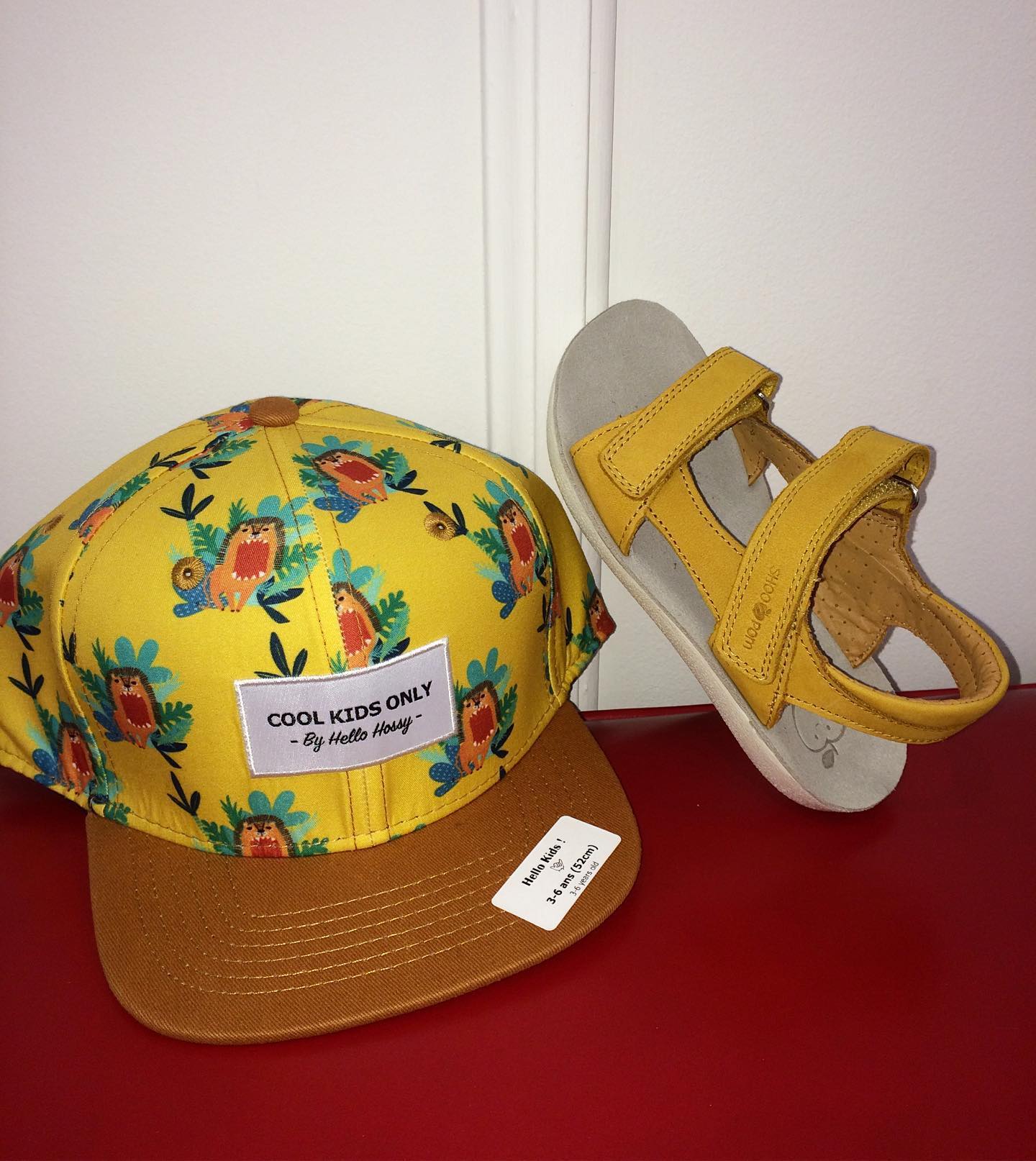 Photo de deux chaussures ouvertes pour enfant