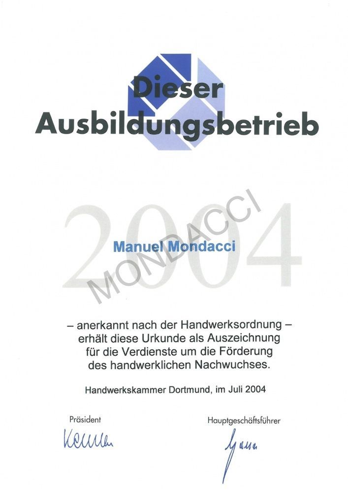 Auszeichnung als Ausbildungsbetrieb