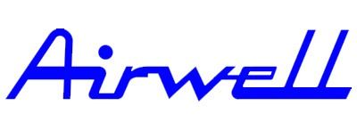 Un logotipo de Airwell azul sobre un fondo blanco