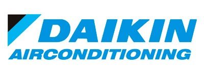 El logotipo del aire acondicionado Daikin es azul y negro.