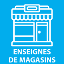 Icône bleue d'une devanture de magasin