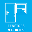 dessin blanc d’une porte et d’une fenêtre