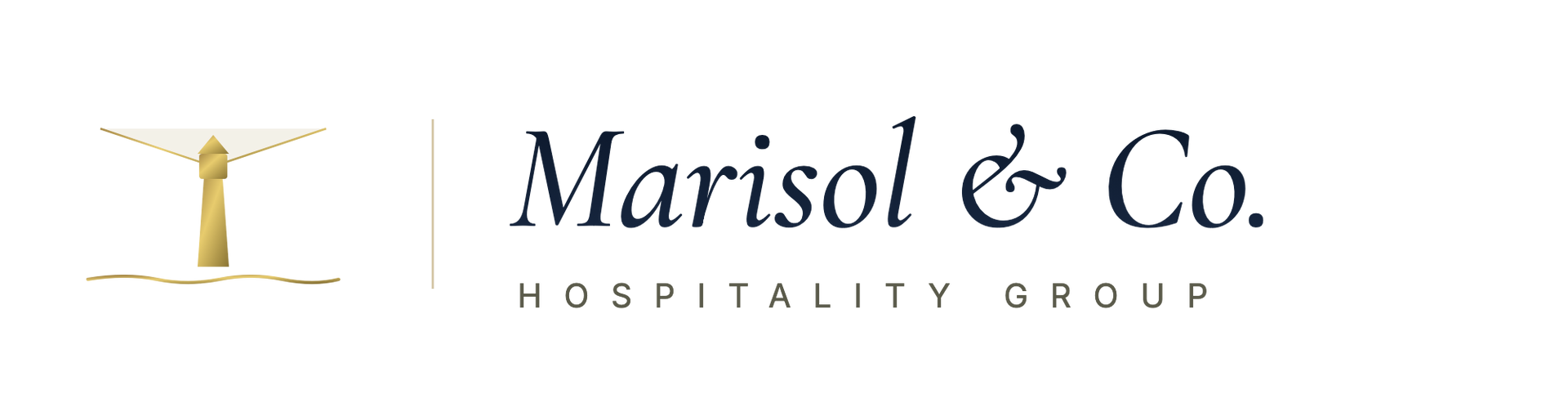 Marisol & Co. Hospitality Group logo with gold figure and black text on white background