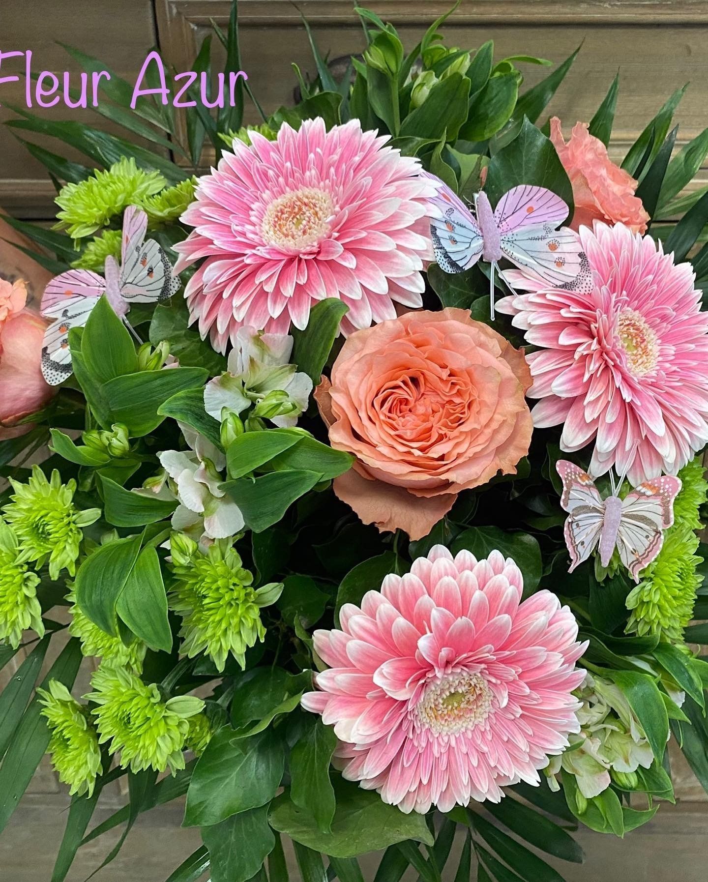 Bouquet rond rose pastel